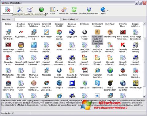 Screenshot Revo Uninstaller untuk Windows 7