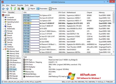 Screenshot AIDA32 untuk Windows 7
