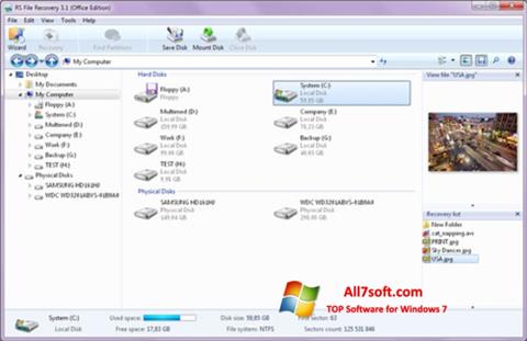 Screenshot RS File Recovery untuk Windows 7