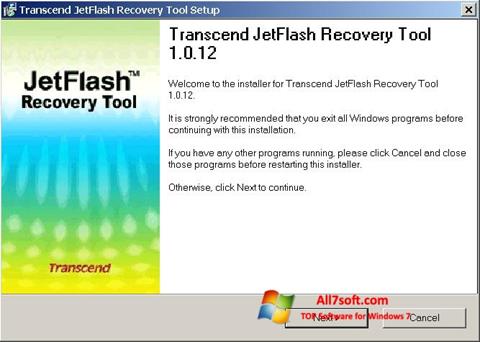 Screenshot JetFlash Recovery Tool untuk Windows 7