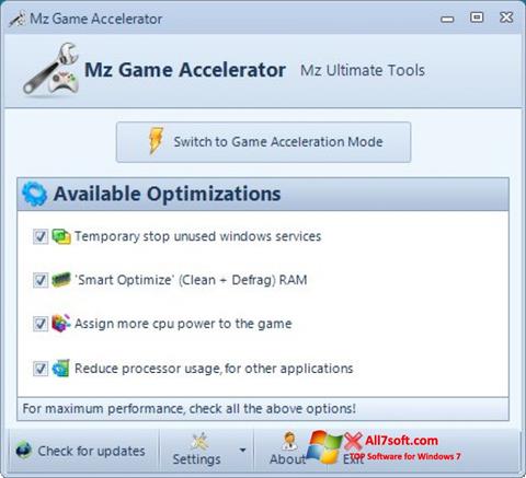 Screenshot Mz Game Accelerator untuk Windows 7