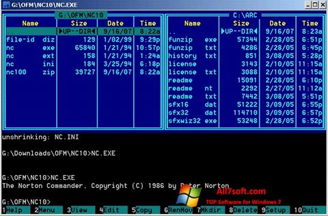Screenshot Norton Commander untuk Windows 7