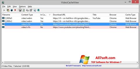 Screenshot VideoCacheView untuk Windows 7