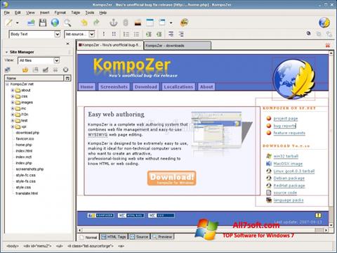 Screenshot KompoZer untuk Windows 7