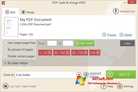 Screenshot PDF Split and Merge untuk Windows 7