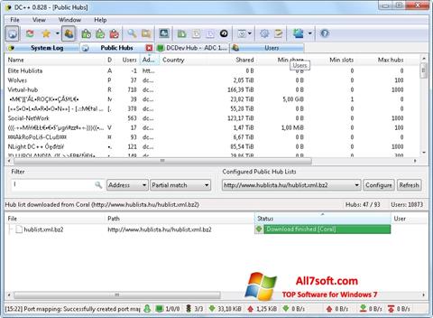 Screenshot DC++ untuk Windows 7