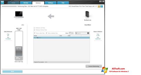 Screenshot WD SmartWare untuk Windows 7