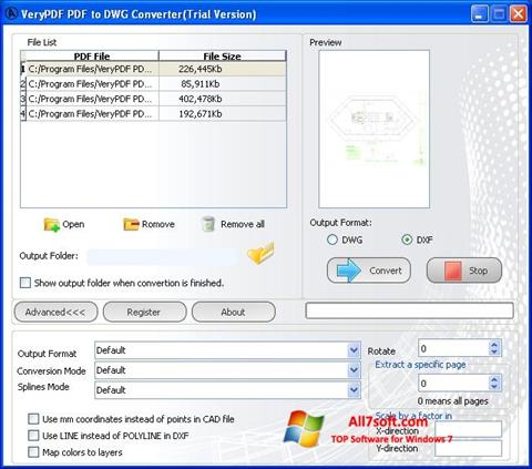 Screenshot PDF to DWG Converter untuk Windows 7