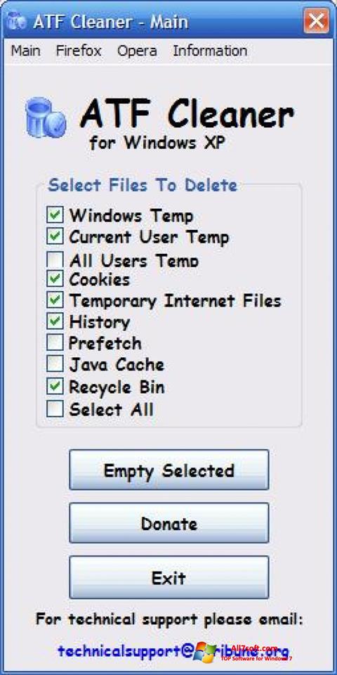 Screenshot ATF Cleaner untuk Windows 7