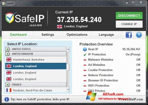 Screenshot SafeIP untuk Windows 7