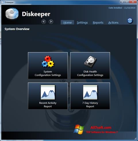 Screenshot Diskeeper untuk Windows 7