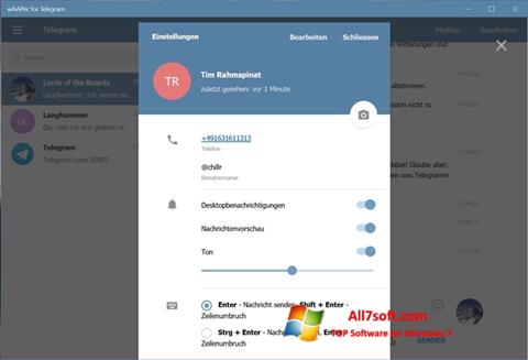 Screenshot Telegram untuk Windows 7