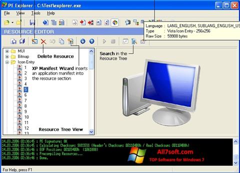 Screenshot PE Explorer untuk Windows 7