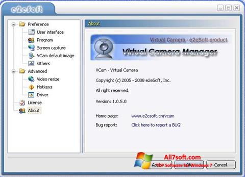 Screenshot VCam untuk Windows 7