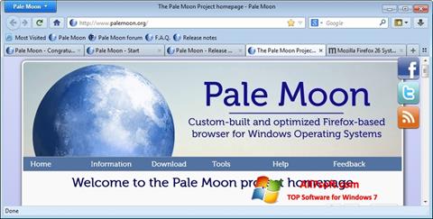 Screenshot Pale Moon untuk Windows 7