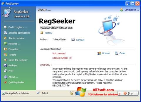 Screenshot RegSeeker untuk Windows 7