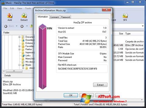 Screenshot HaoZip untuk Windows 7