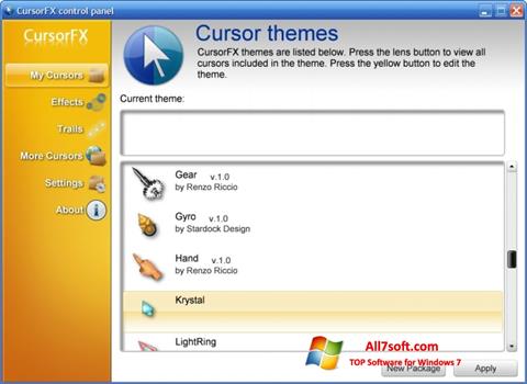 Screenshot CursorFX untuk Windows 7