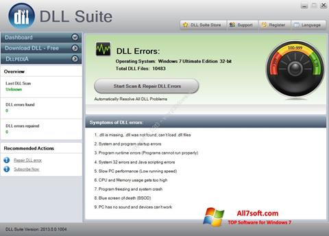 Screenshot DLL Suite untuk Windows 7