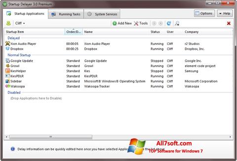 Screenshot Startup Delayer untuk Windows 7