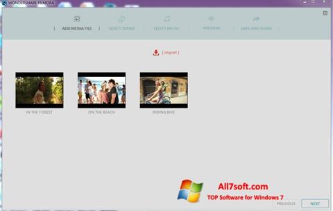 Screenshot Wondershare Filmora untuk Windows 7