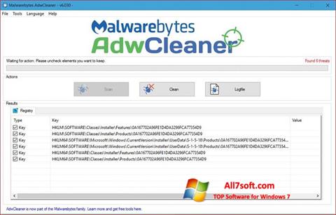 Screenshot AdwCleaner untuk Windows 7