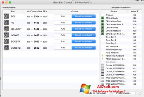 Screenshot Macs Fan Control untuk Windows 7