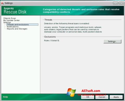 Screenshot Kaspersky Rescue Disk untuk Windows 7