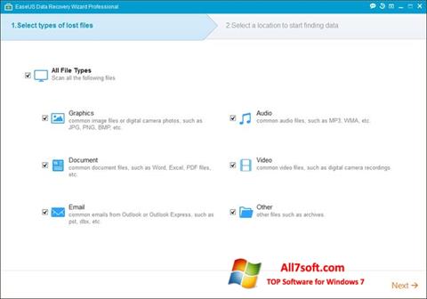 Screenshot EaseUS Data Recovery Wizard untuk Windows 7