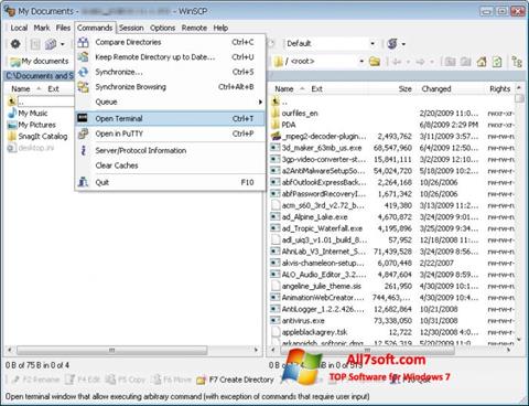 Screenshot WinSCP untuk Windows 7