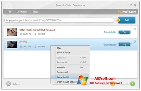 Screenshot Freemake Video Downloader untuk Windows 7